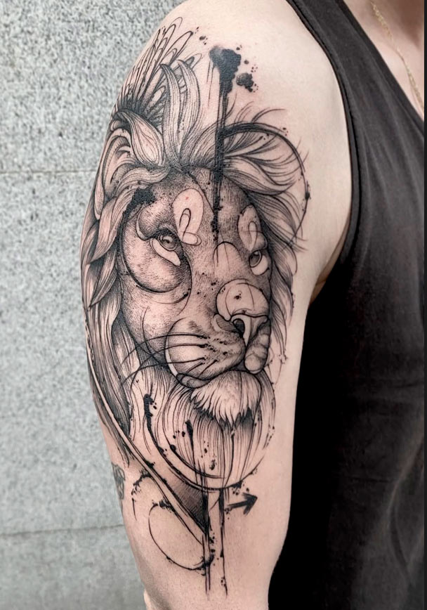 tatuaje-leon-fine-line-madrid-alpedrete